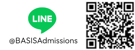 Add @BASISAdmissions on LINE – scan the QR code